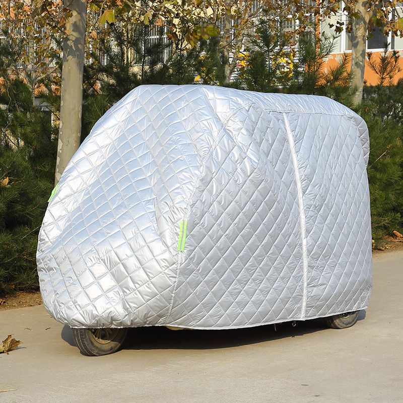 冬季全封闭电动三轮车棉车衣四轮电瓶车保暖车罩防雹防雪车披 红色 xs