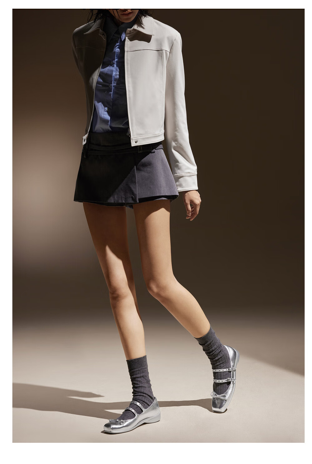 STACCATO Blogger Recommended Spring 2026 Yuguang Ballet Mary Jane Shoes, Ballet Flats S6821AQ6, Moonlight White, Size 37 12