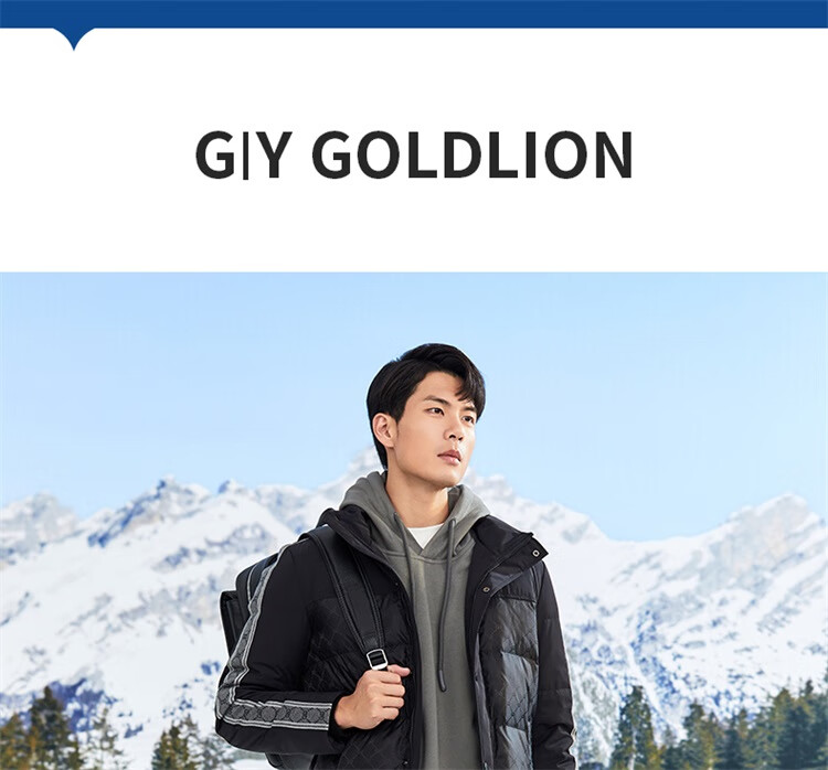 Goldlion GY Men's Short Down Jacket Autumn Winter Classic White Goose Down Three-Proof Detachable DGH0213-MK120 Black L 3