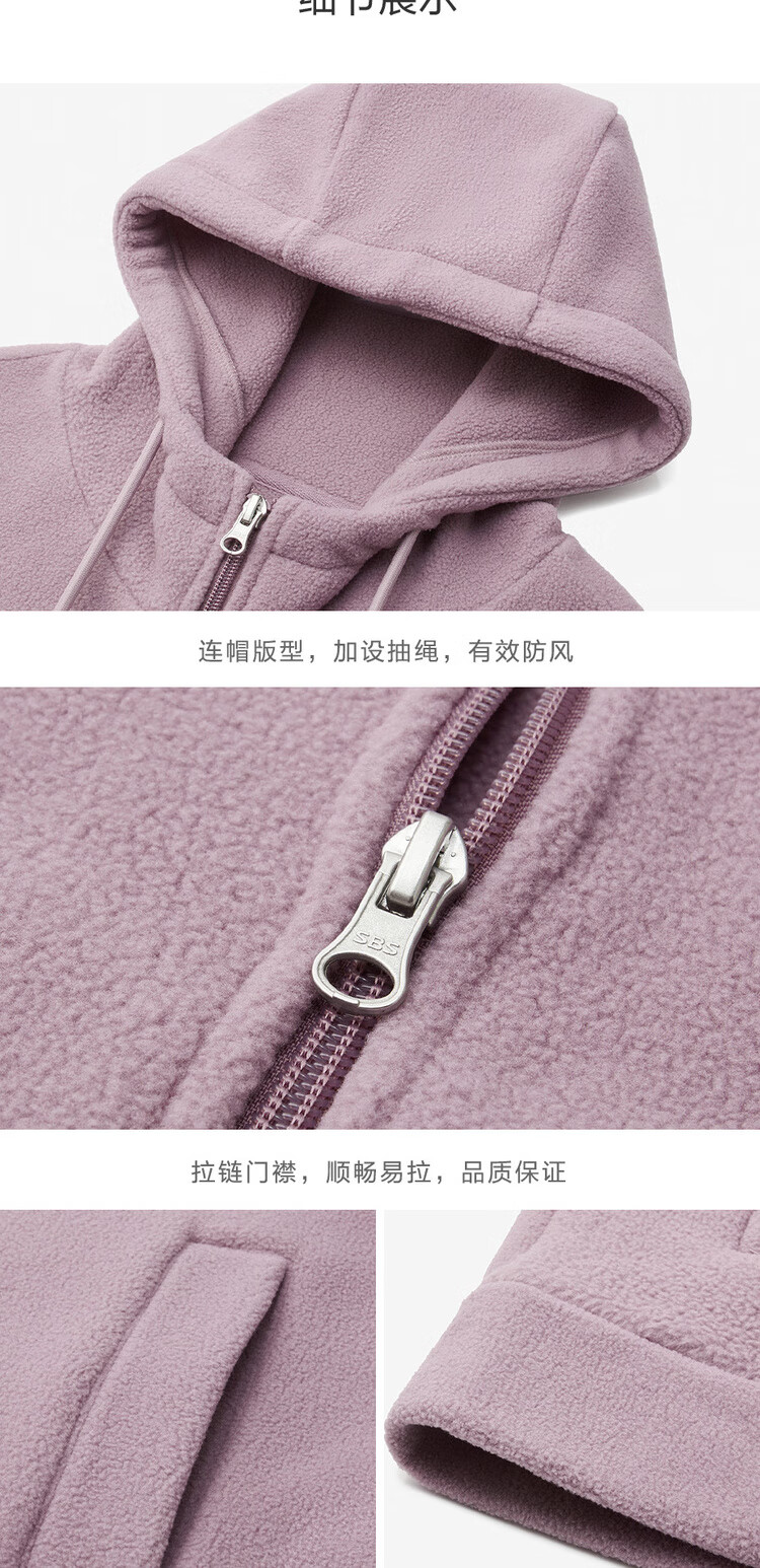 Giordano Women's Fleece Jacket, Brand Logo, Loose-Fitting Hooded Zip-Up Sweatshirt, Women's Cardigan, 05373854 15
