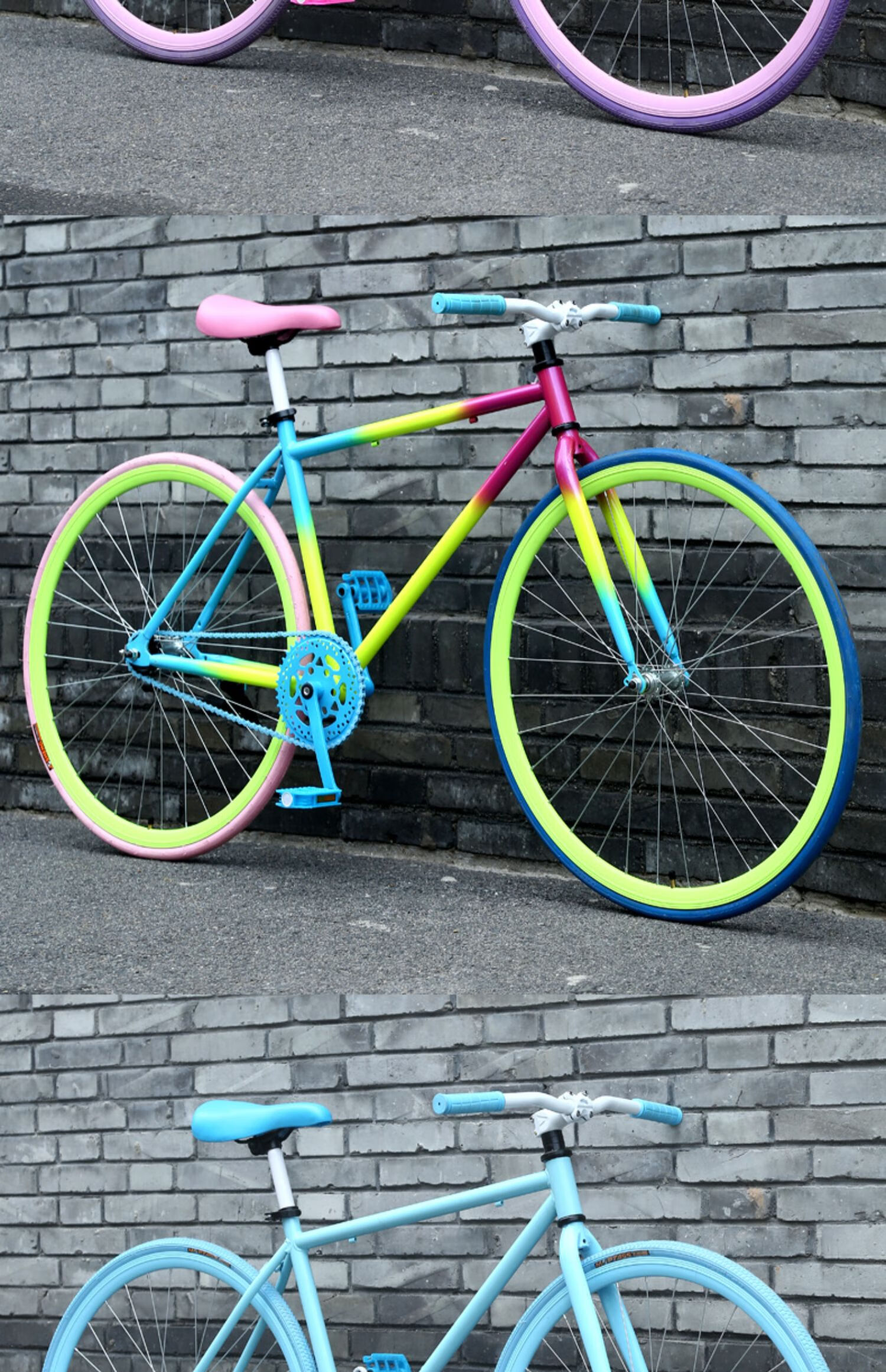 永久同款死飞自行车成人活飞倒刹固齿极简约肌肉男女式学生胎公路单车