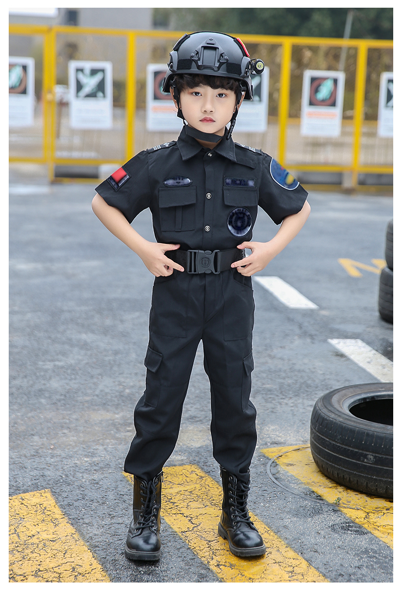 儿童警察的套装男童军装男孩特警衣服警装警官服男童表演服特种兵男女