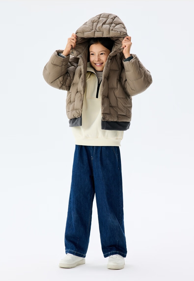 M.Latin Children's down Jacket, Winter 2024 New Style, Girls' Fleece Coat, Coral Pink, 150cm 8