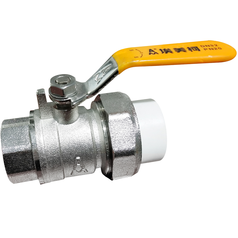 埃美柯热熔球阀291黄铜电镀双活接家用总阀开关自来水管配件水阀门烫