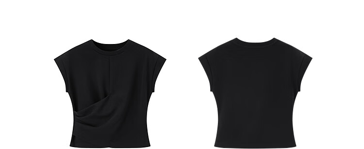 Taipingniao Women's Short-Sleeve T-Shirt, Summer Fit, Simple Style, Commuter Top with Twist Tie, White, Size M 17