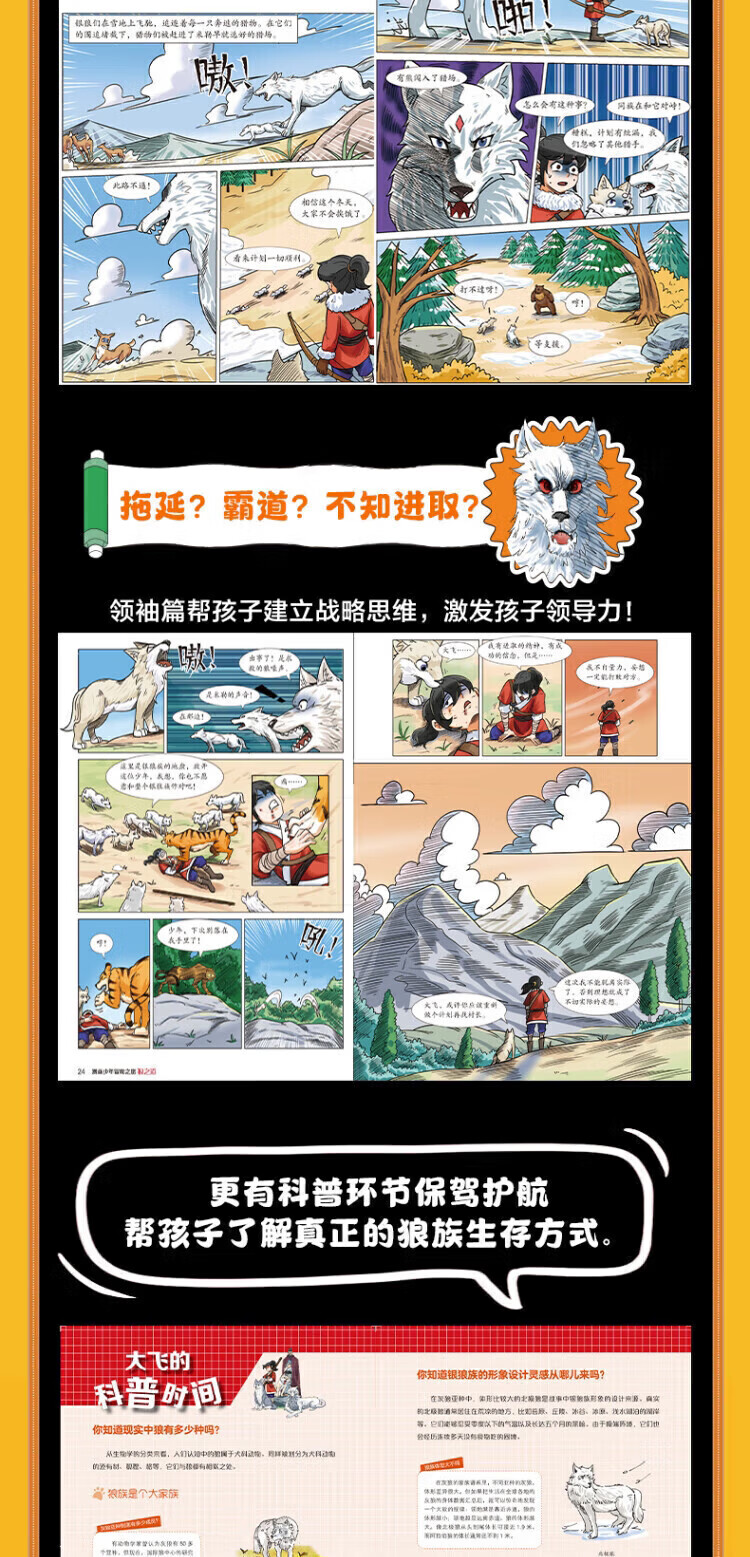 【当当旗舰-现货直发】狼道正版原著 狼道漫画之道少年整版狼之道漫画全四册 漫画少年冒险之旅狼之道 狼王梦 沈石溪画本完整版全5册 少年狼道儿童励志成功书 狼道漫画版全套4册详情图片6