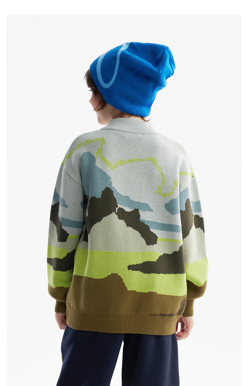 MQD Boys Sweater Knitwear 2025 Winter New Thickened Warm Artistic Half Turtleneck Top 9