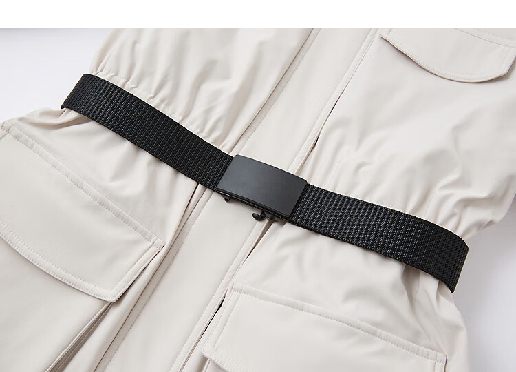 Demana Nordic Jacquard Cotton Three-Proof Winter 90% Goose Down Parachute Large Pocket Nylon Belt Women's Down Jacket 4