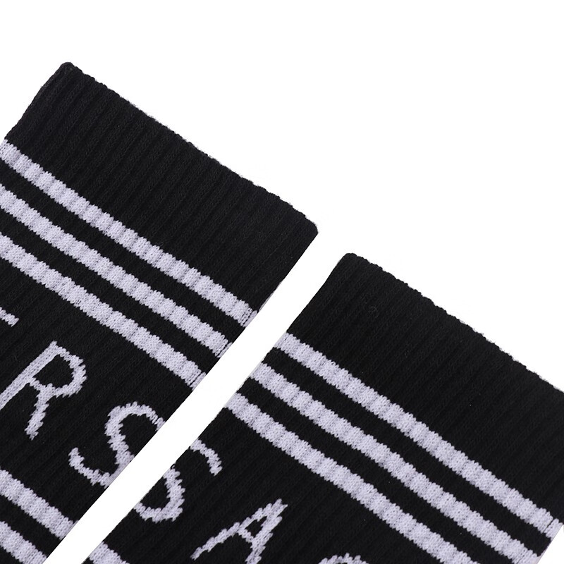 范思哲 versace袜子男士奢侈品袜子黑色混纺logo潮流长筒袜 icz0003ik