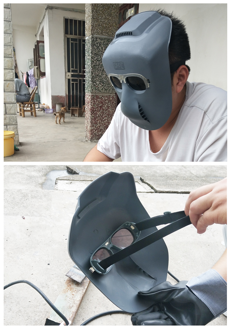 宾毅 电焊面罩头戴式防护焊工焊接焊帽氩弧焊紫外线全脸面具眼镜片