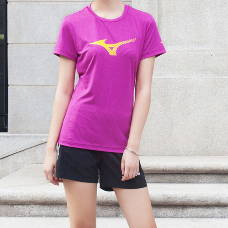 mizuno美津浓乒乓球短袖上衣t恤女士速干透气运动服k2ct8220百搭日常