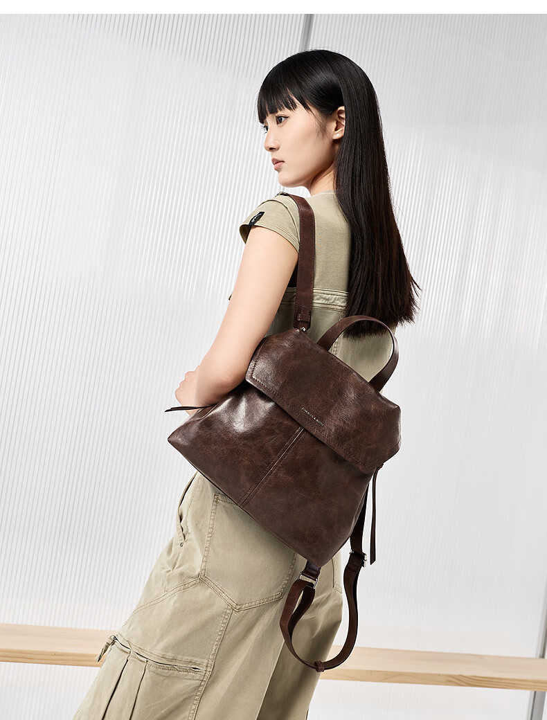 CHARLES & KEITH Large Capacity Vintage Commuter Knot Backpack CK2-60671790 Birthday Gift 7
