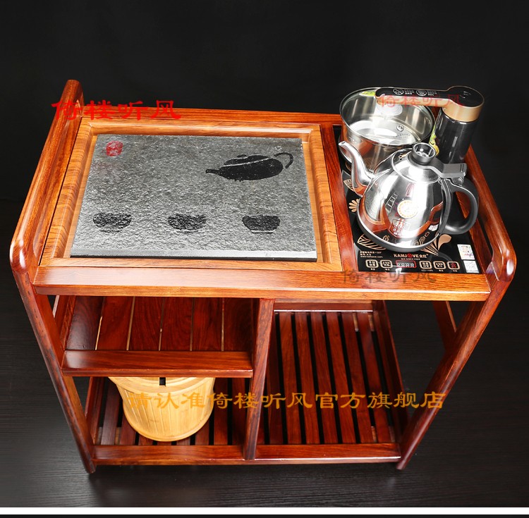 花梨木茶车红木茶水架实木茶车带轮家用茶桌可移动功夫茶具套装茶台