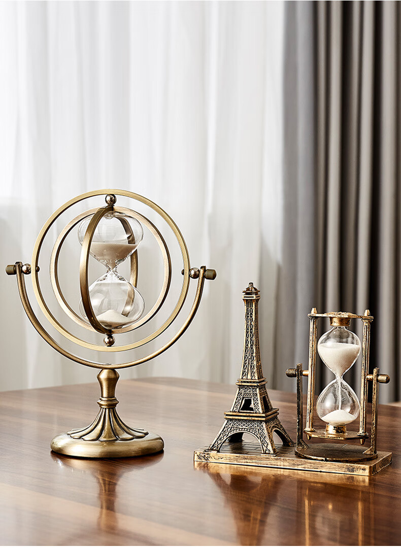 【2022新款】时光沙漏 轻奢可旋转时光沙漏摆件办公室桌面书架现代