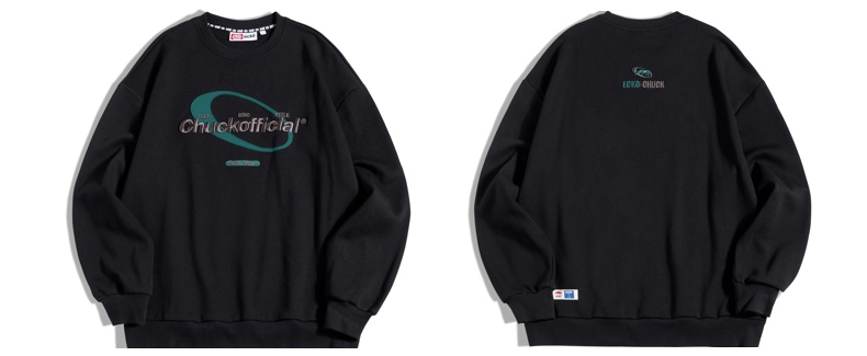 【chuck联名】ecko犀牛潮牌22aw美式贴布绣珠地空气层针织卫衣男女