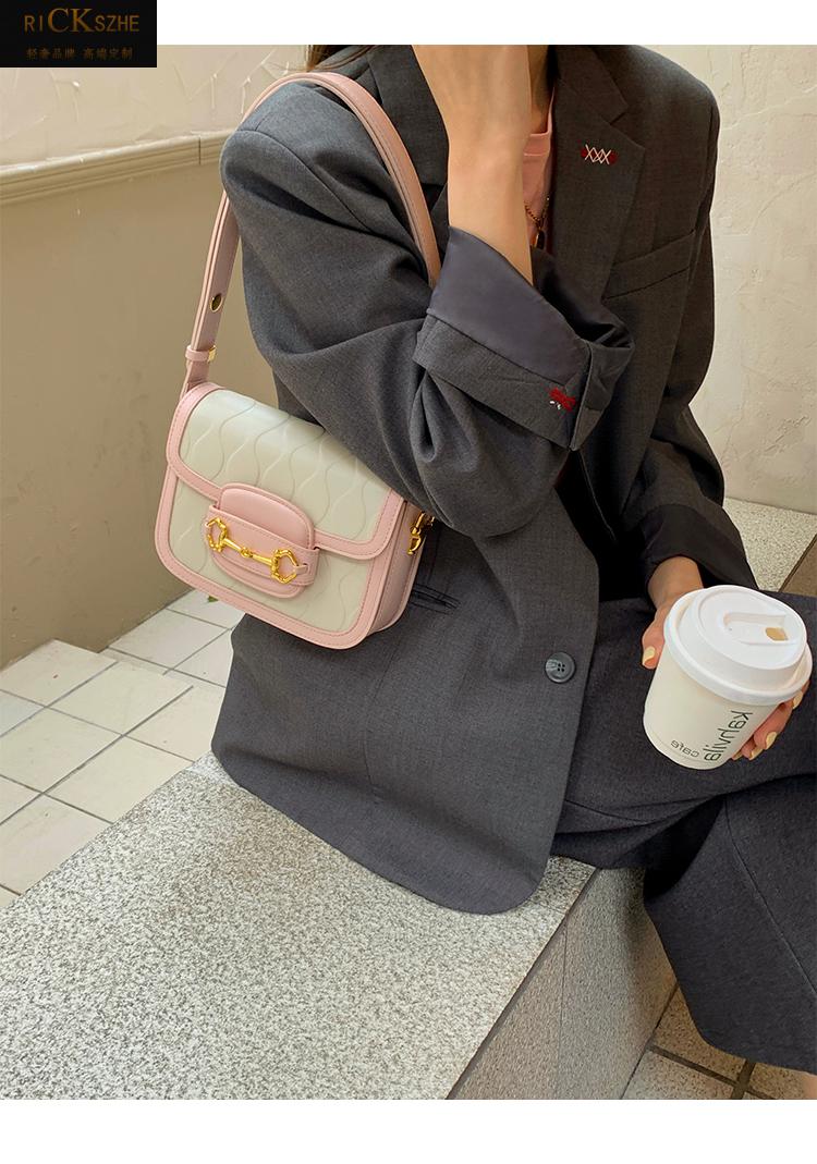 ri ck szhe轻奢侈品牌女包小众轻奢真皮马鞍包夏季小包包腋下单肩斜挎