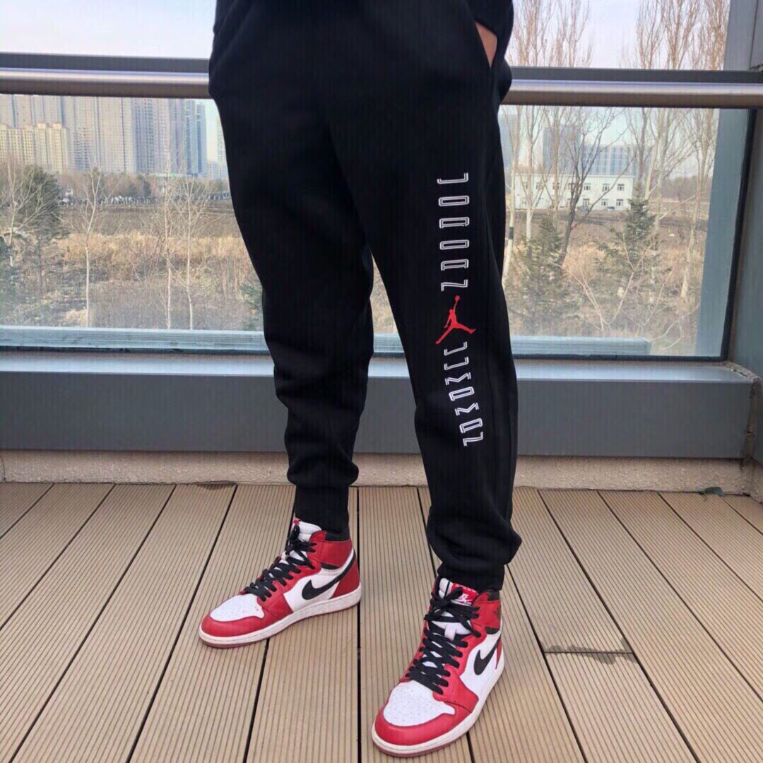 宁寕aj男子运动长裤秋冬季针织纯棉保暖跑步休闲收口小脚卫裤cz549