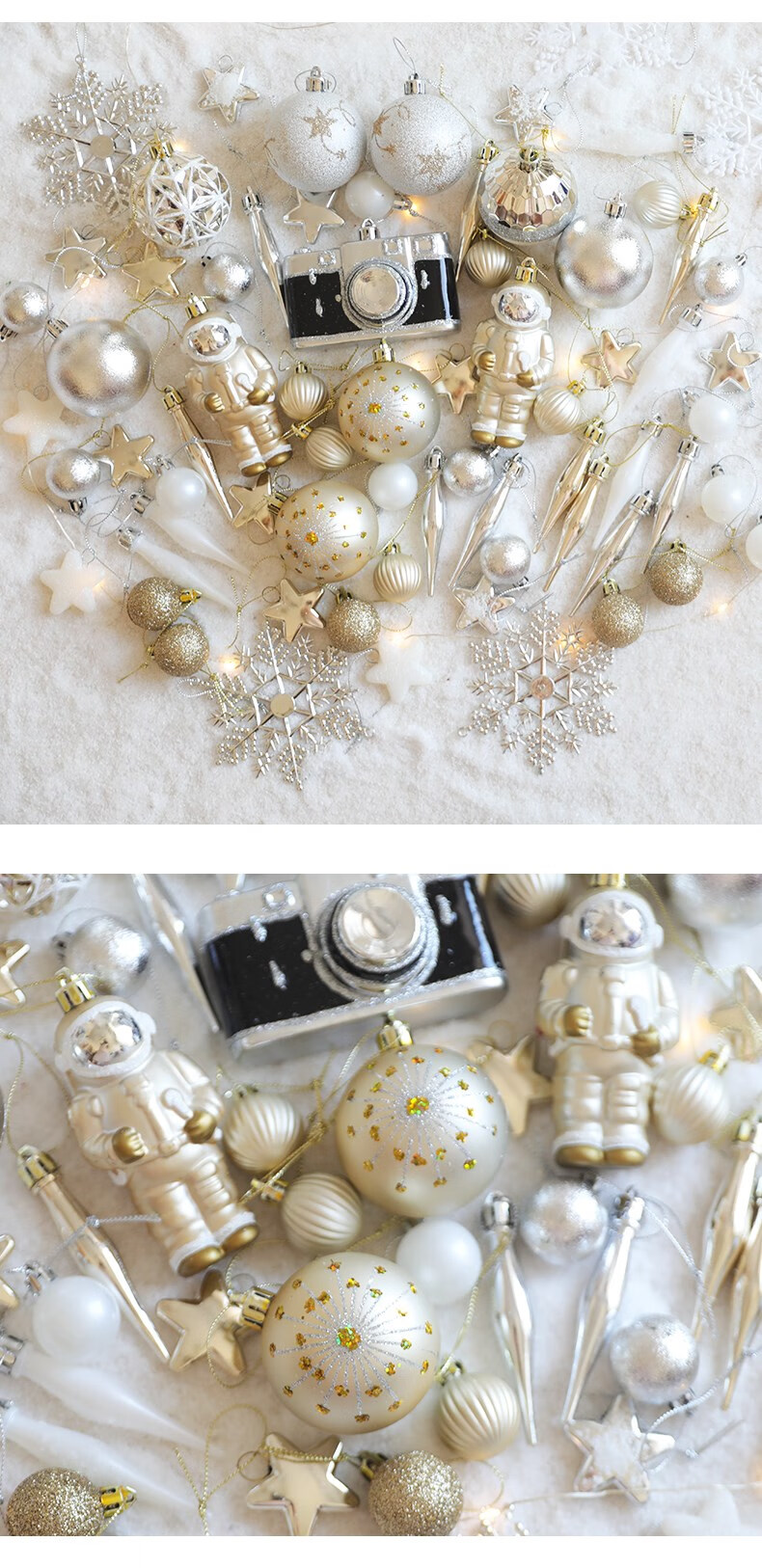 misslady金色圣诞球橱窗哑光球圣诞树挂件礼物挂饰圣诞节装饰品 夜