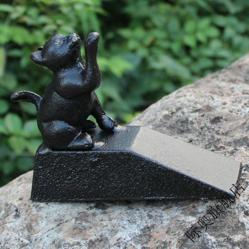 大门防撞器大门固定器铸铁装饰摆件安全防风门塞防撞门阻门楔子门挡门