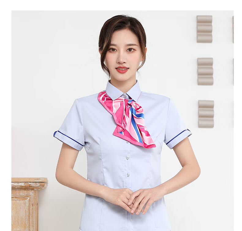 中国电信5g工作服女新款短袖衬衫夏季营业厅营业员工制服衬衣寸工装