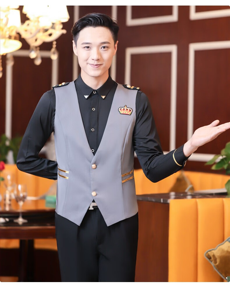 音乐餐吧工作服春秋酒店西餐厅清吧水吧服务员马甲餐饮饭店员工装