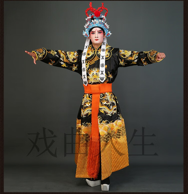 京剧服装武生戏曲龙剑衣花脸剑衣舞台表演勾金龙剑衣
