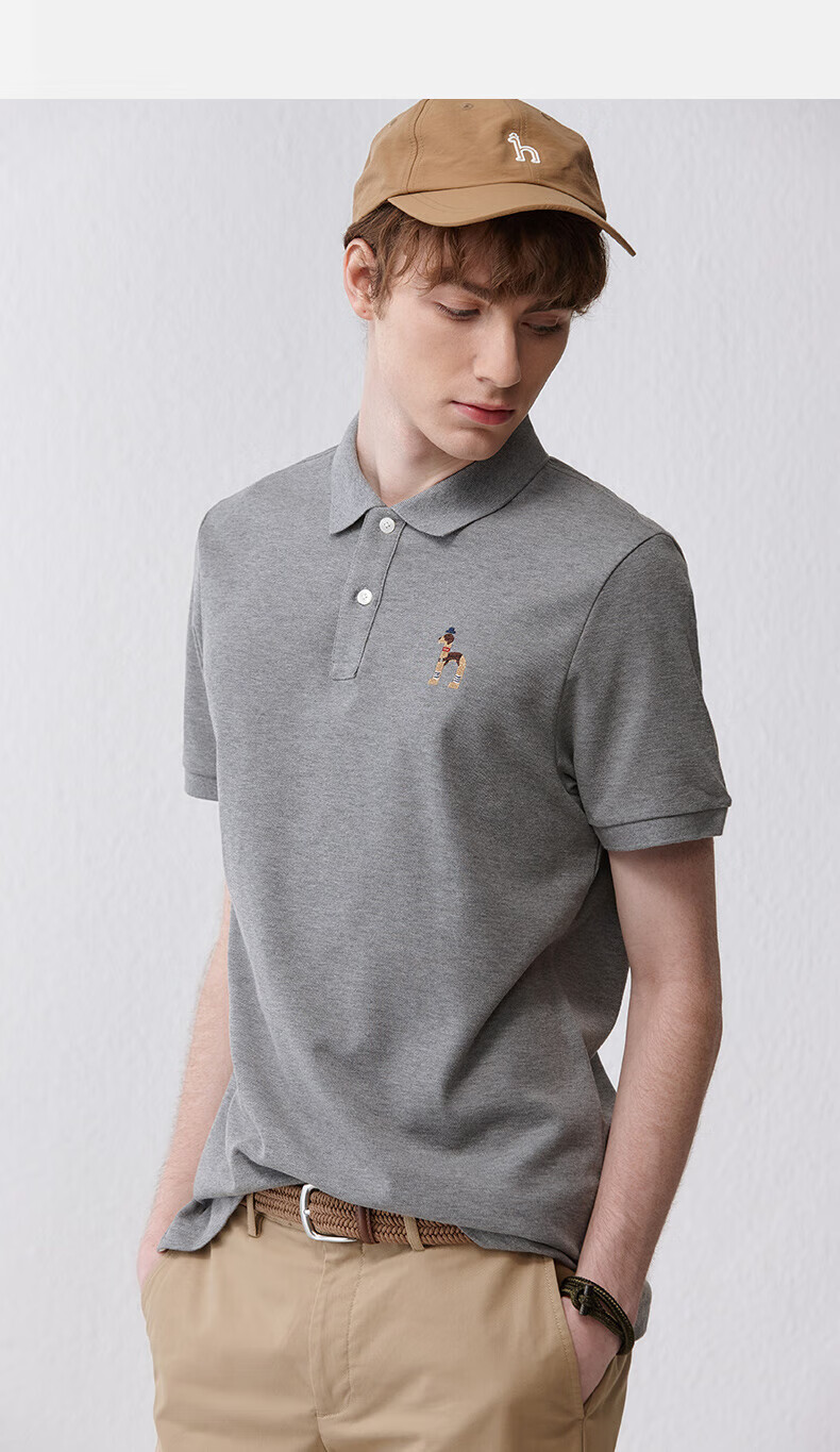 HAZZYS Men's Clothing, Summer Men's Top, Solid Color Casual Polo Shirt with Collar, Short Sleeve POLO Shirt for Men, ASTZE0BBF24 6