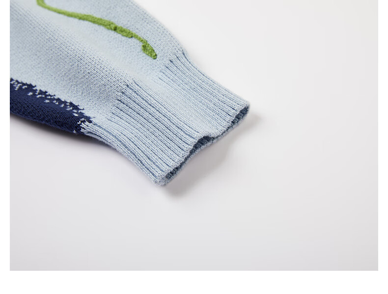 MQD [Designer Series] Boys' Crew Neck Sweater, Spring And Autumn Style Children's Knitwear, Navy Blue, Size 160 11
