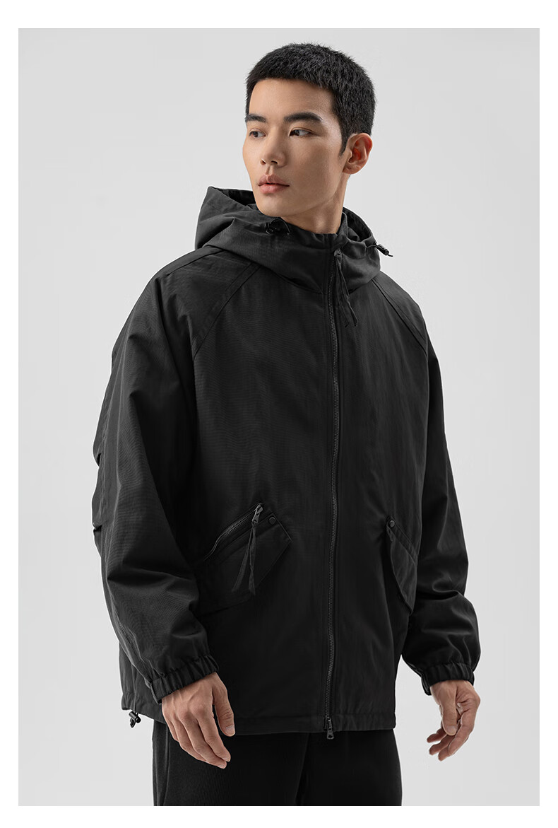 MARKLESS Hooded Jacket for Men, Wrinkle-Resistant And Durable, Sports Outdoor Windproof Coat, Loose Casual Outerwear 4156 Silver Gray XL 18