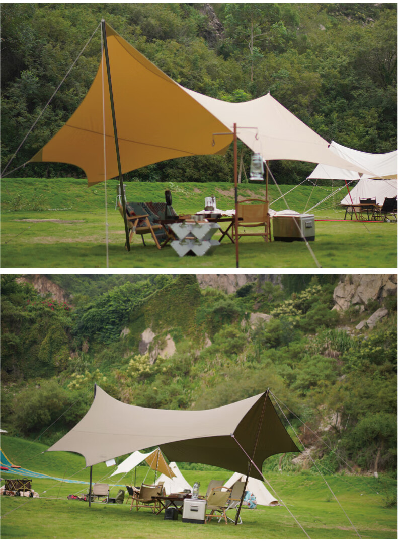 vidalido vidalido炎帐系列户外超大枫叶蝶形复古tc棉 驼色5.