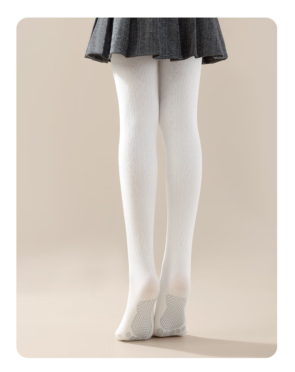Aiwu Ge Children's Fleece-Lined Autumn Winter Leggings Girls Non-Slip Ballet Tights Gray Size M 9