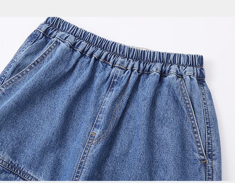 M.Latin Children's Clothing, Spring 2025 New Style, Boys' Preppy American Workwear Patchwork Woven Denim Jeans 21