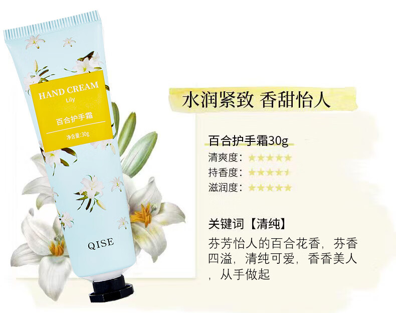 SHELIKA缤纷花香护手霜补水保湿滋润手干燥粗糙脱皮干裂秋冬手膜霜男女士 花香滋润护手霜 30g 10支.