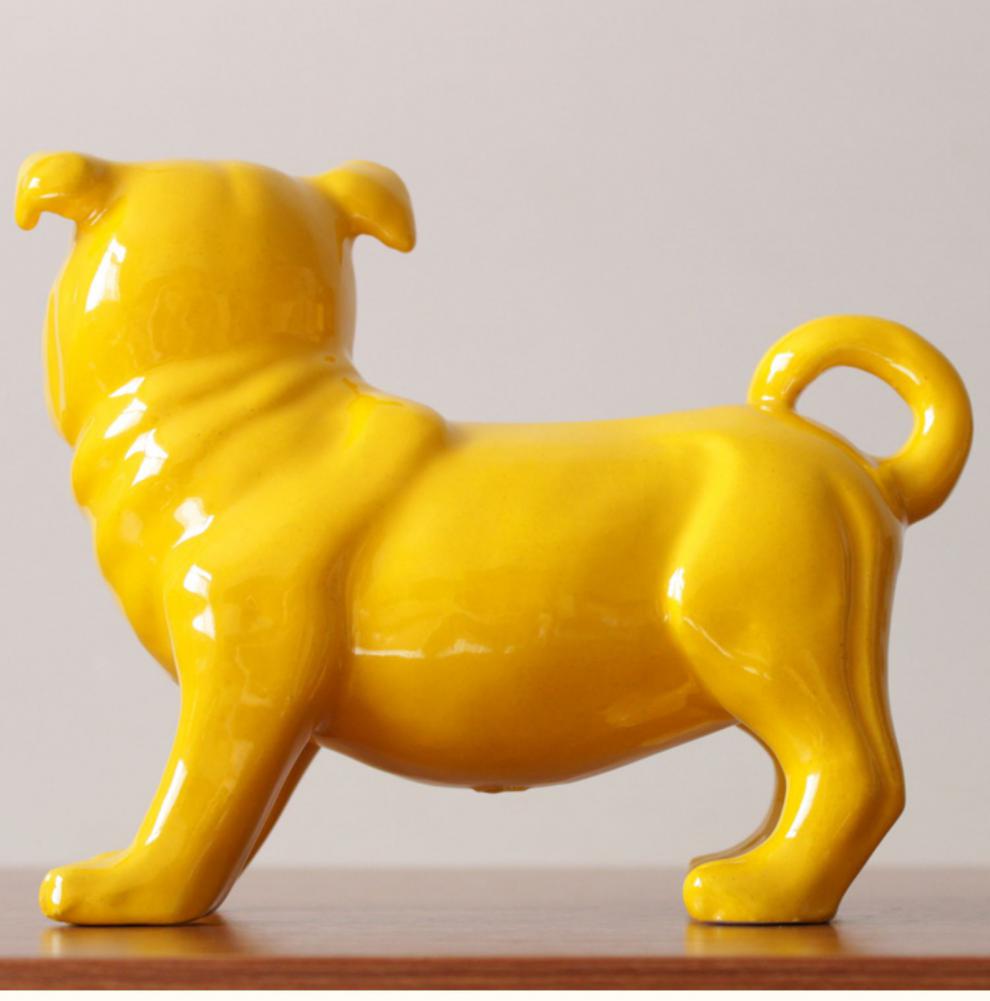 里的装饰品玄关生肖狗狗旺财狗守财狗工艺品风生水起唐三彩狼狗瓷器狗