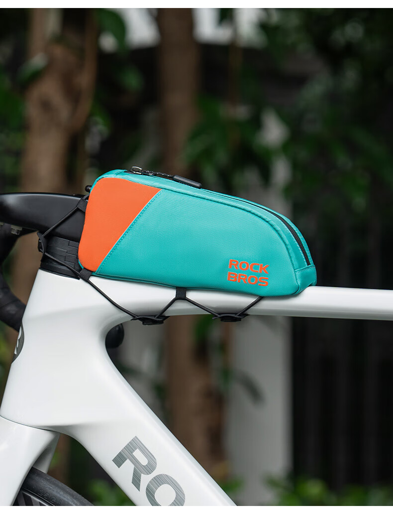 ROCKBROS Bicycle Bag Road Bike Front Frame Bag Top Tube Bag Saddle Bag Mountain Travel Cycling Gear Blue Orange 11