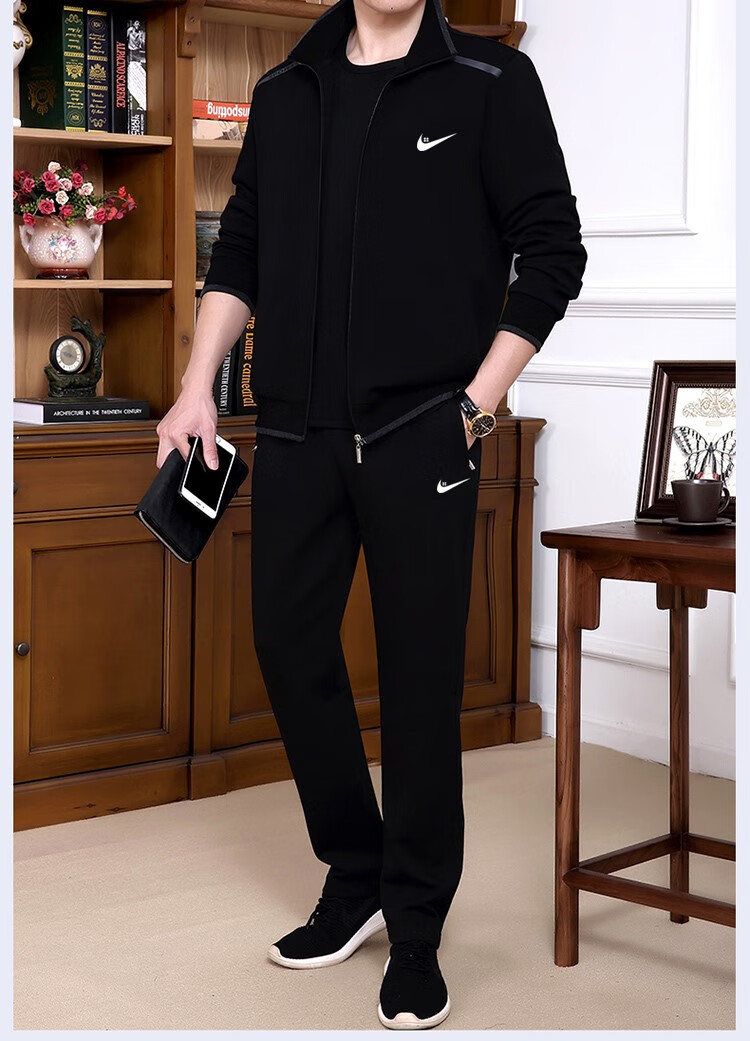 耐克(nike) 春秋季耐克nike运动套装男士中老年长袖运动服爸爸装休闲
