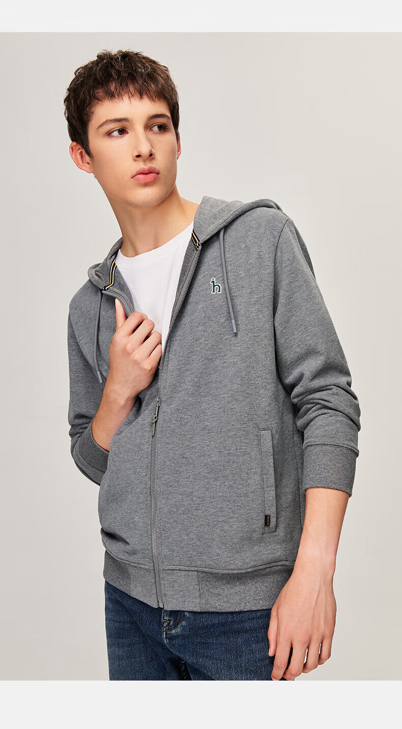 HAZZYS Men's Knitted Cardigan Hooded Jacket ASVZU0BDX28, Dark Navy Blue DN, 185/104A52 7