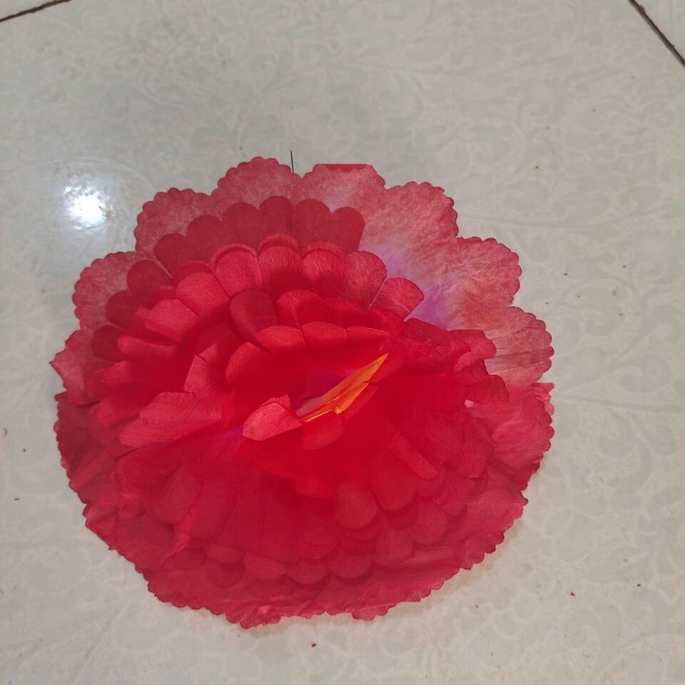 殡葬用品纸花袋装纸花花头花朵丧祭祀花篮花圈辅料丧事白事 25公分6层