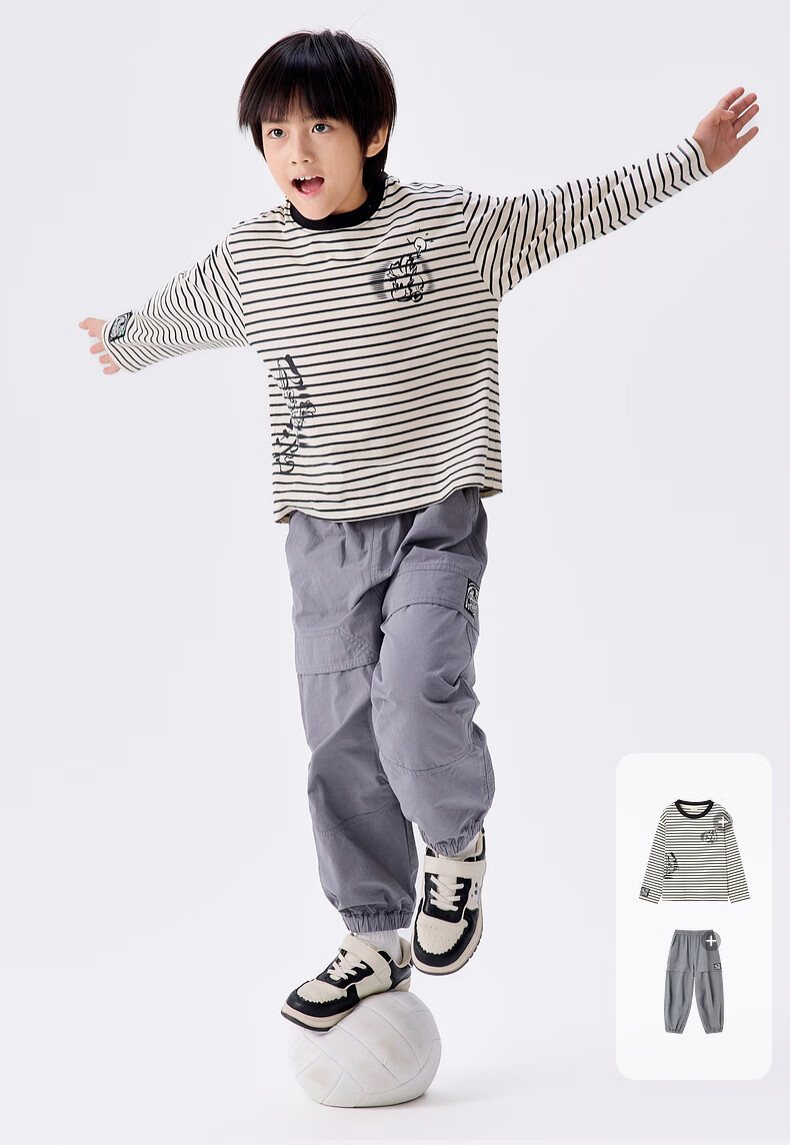 M.Latin Children's Clothing, Spring 2025 New Style, Boys' Preppy American Workwear Patchwork Woven Denim Jeans 16