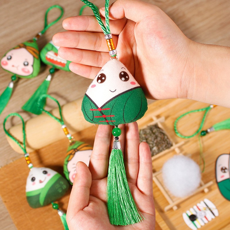 端午节香包艾草创意粽子手工制作diy材料包幼儿园成品挂件驱蚊香囊