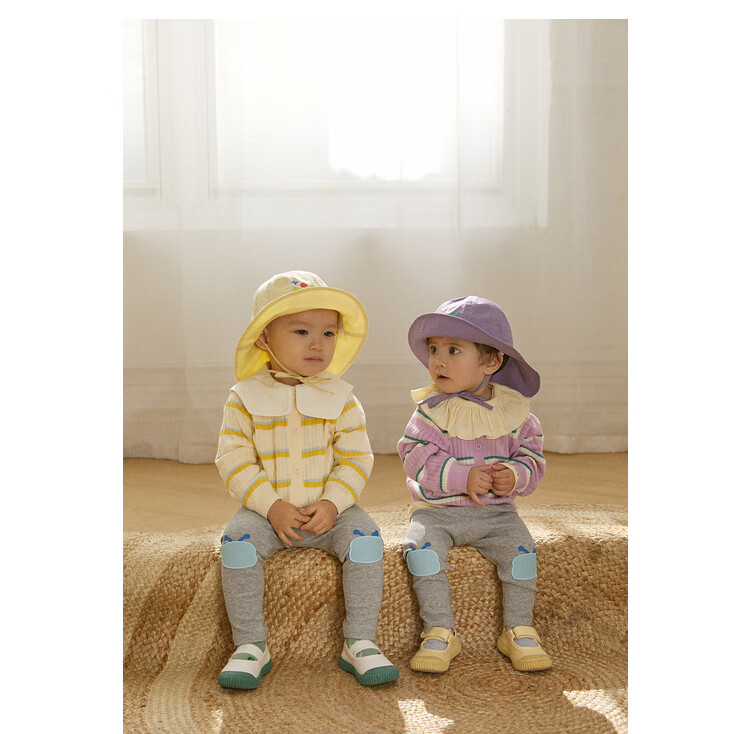 Papa Spring And Autumn Children's Sweater Knitted Cardigan for Boys And Girls, Striped Top Outerwear, Blue, 73cm 19
