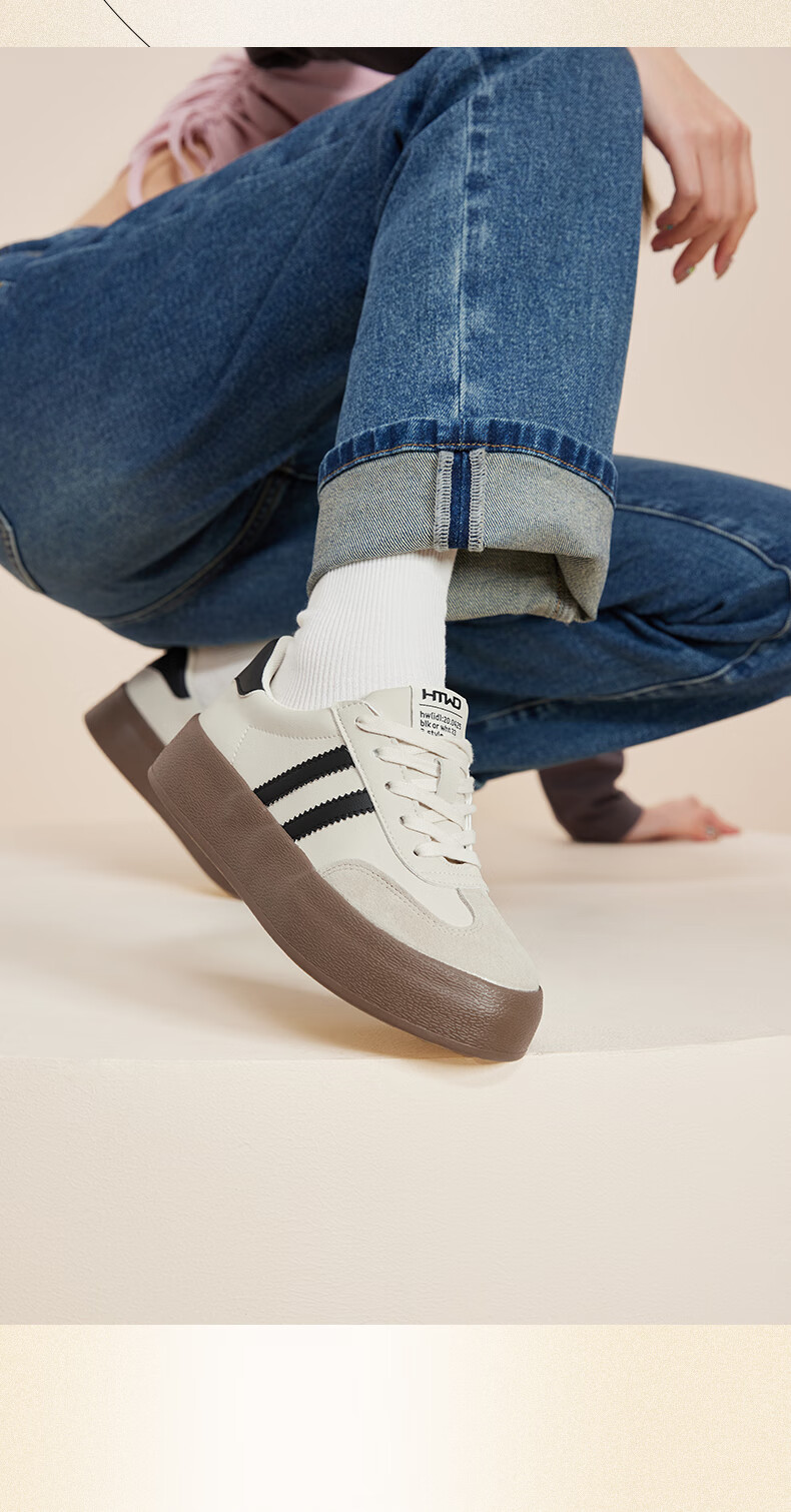 Hotwind New Thick-Soled Retro Color-Block Casual Sneakers for Women Youthful Student Running Shoes 10