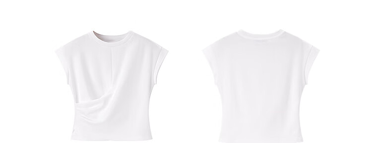 Taipingniao Women's Short-Sleeve T-Shirt, Summer Fit, Simple Style, Commuter Top with Twist Tie, White, Size M 16