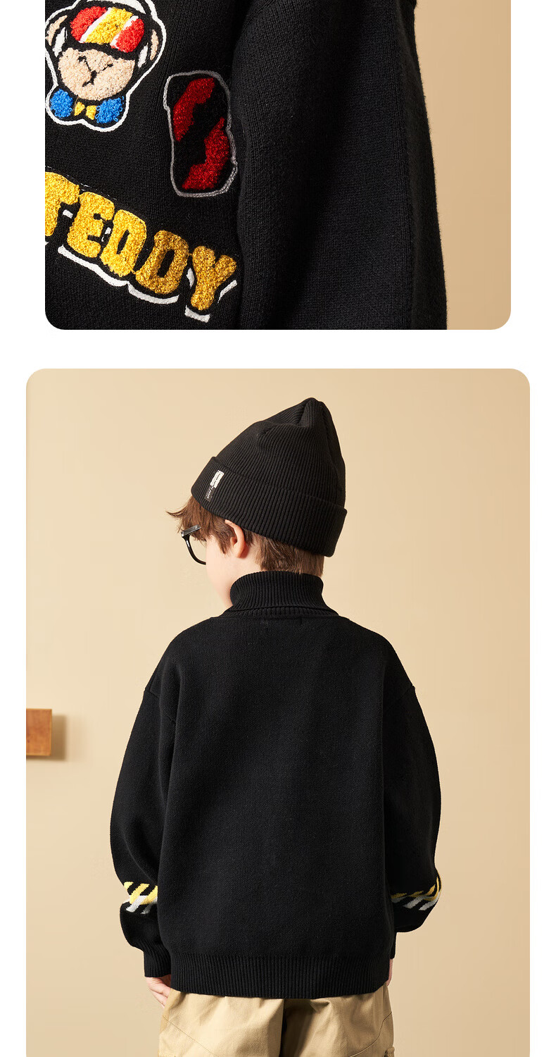 MQD Winter New Boys' Turtleneck Thickened Warm Sweater 5