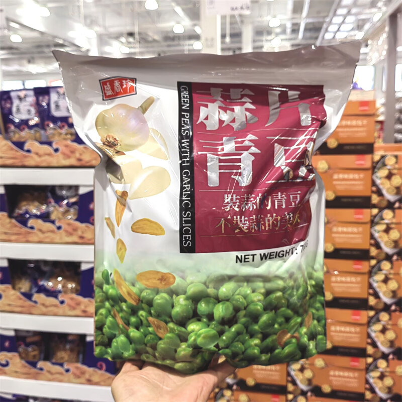 万寿斋 山姆会员超市盛香珍蒜香味豌豆蒜片青豆760g休闲零食独立包装