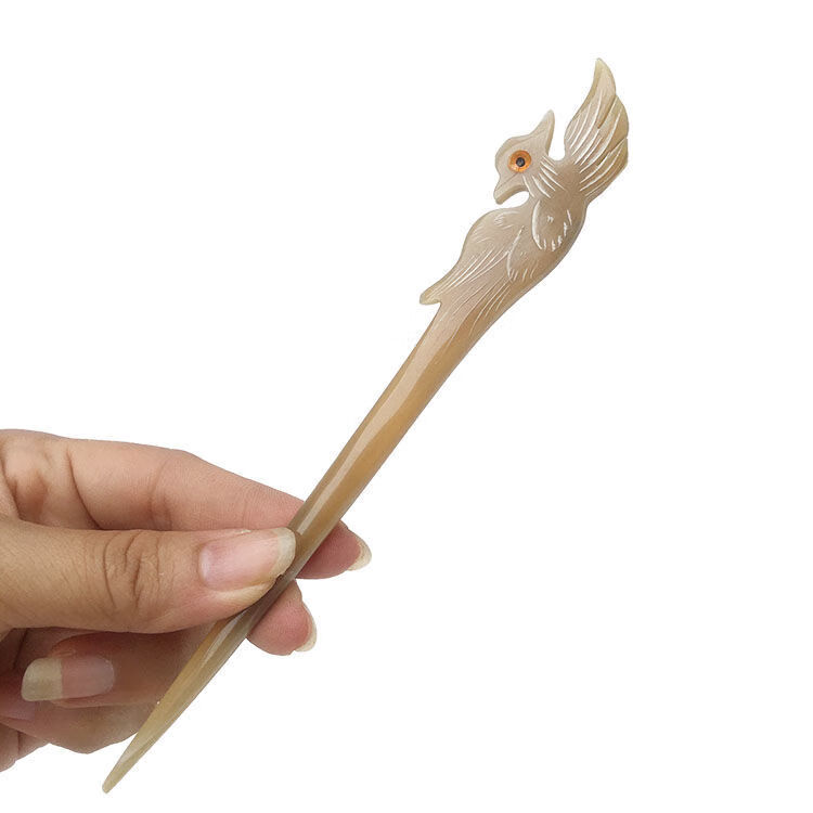 【惠萃】牛角发簪盘发饰品宫廷黄牛角发簪子牛角头饰中国风汉服古典