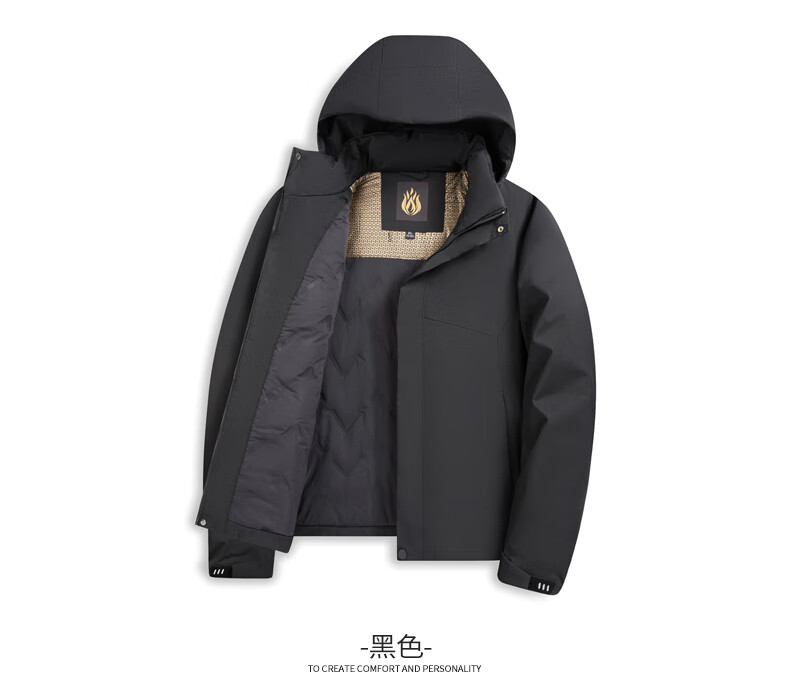 SHANSHANSHANSHAN Men's Cotton Jacket Autumn Winter Windproof Warm Casual Detachable Hooded Coat Daily Commuting Dad Jacket 16