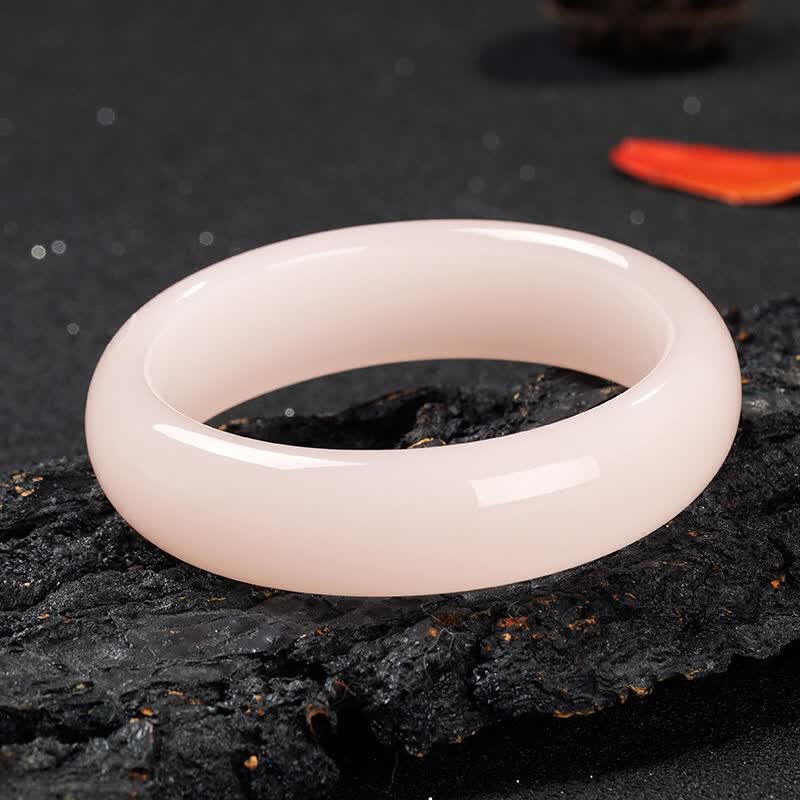 老品牌·凤祥同款【七七情人节礼物】和田玉手镯藕粉色手镯女款 玉镯