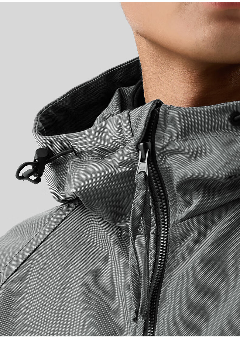 MARKLESS Hooded Jacket for Men, Wrinkle-Resistant And Durable, Sports Outdoor Windproof Coat, Loose Casual Outerwear 4156 Silver Gray XL 6