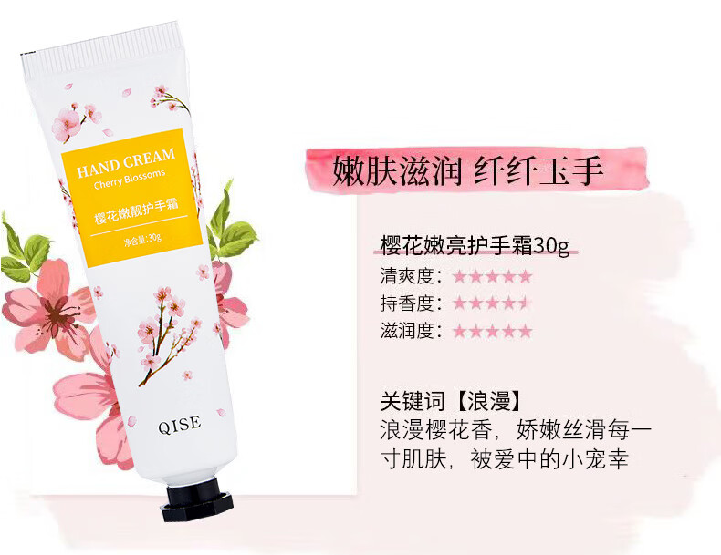 SHELIKA缤纷花香护手霜补水保湿滋润手干燥粗糙脱皮干裂秋冬手膜霜男女士 花香滋润护手霜 30g 10支.
